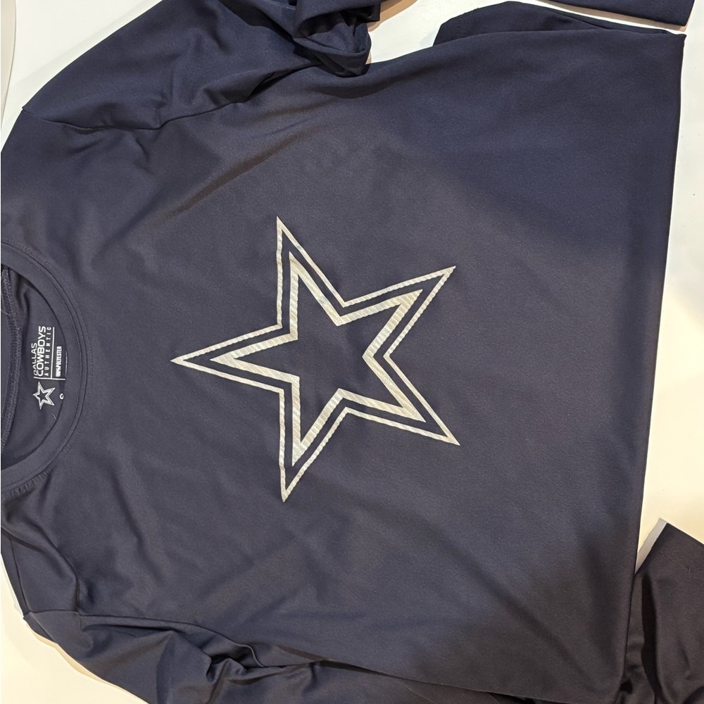 Dallas Cowboys Blue Long Sleeve Shirt with Star Design